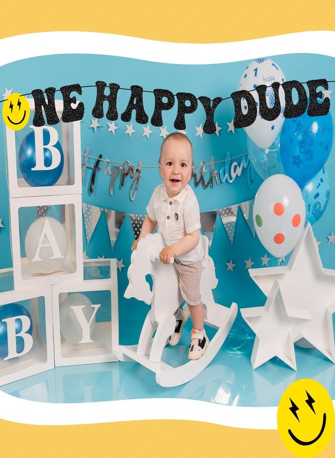 Tellingyou One Happy Dude Banner One Happy Dude 1st Birthday Party Decorations First Birthday Party Decor Hippie First Birthday Banner for Baby Shower Birthday Hippie Party Decoration Supplies - Image 4