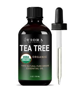 Fiora Naturals Tea Tree Essential Oil by Fiora Naturals- 100% Pure Organic Oil, for Face, Hair, Skin, Acne, Scalp, Foot and Toenails. Melaleuca Alternifolia, 1 oz /30ml  - Image 1