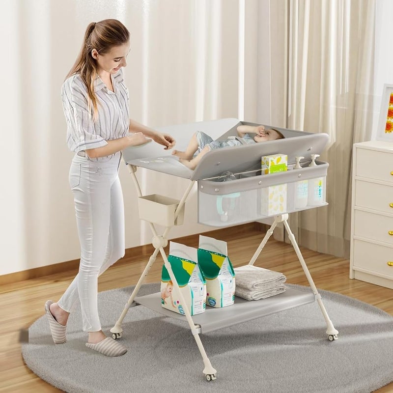 Bentifar Portable Folding Changing Table with Adjustable Height and Waterproof Pad, Designed for Parents, Loved by Babies - Image 2