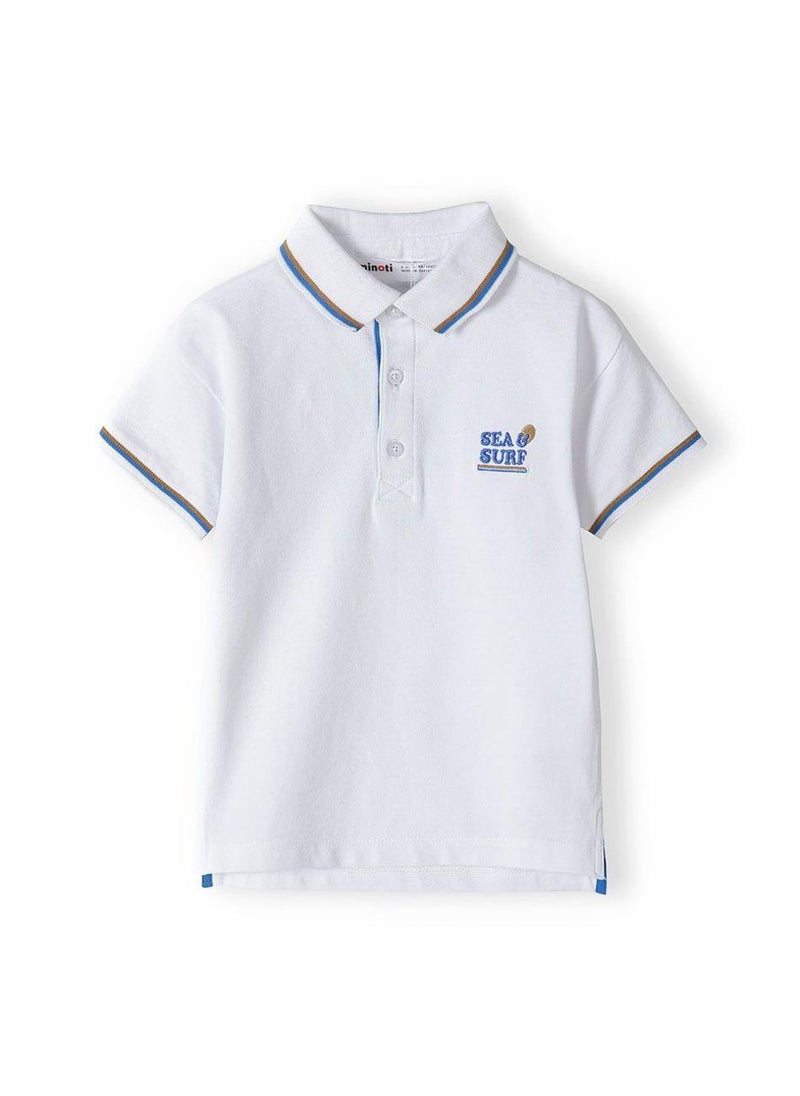 MINOTI Boys' Short Sleeve Polo Shirt with Button Placket - Image 2