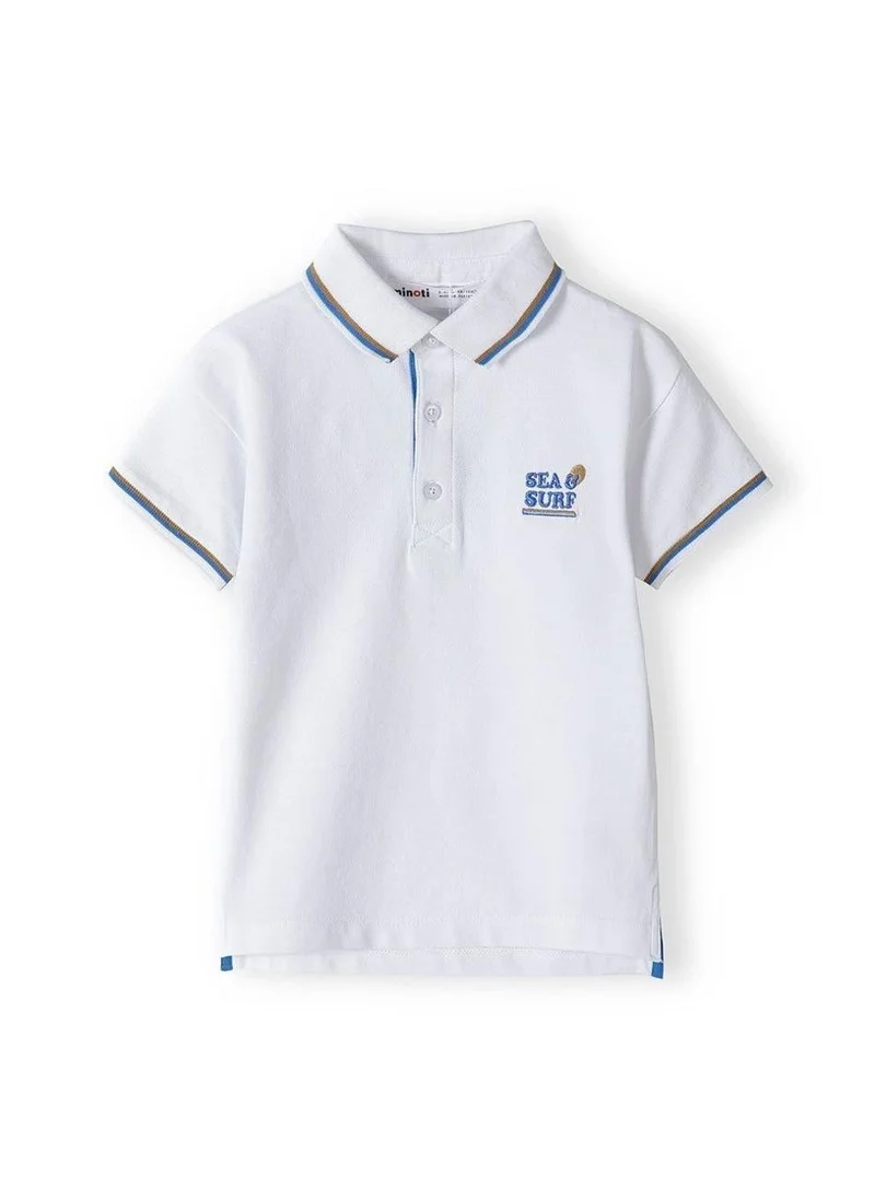 MINOTI Boys polo shirt with contrast tipping white