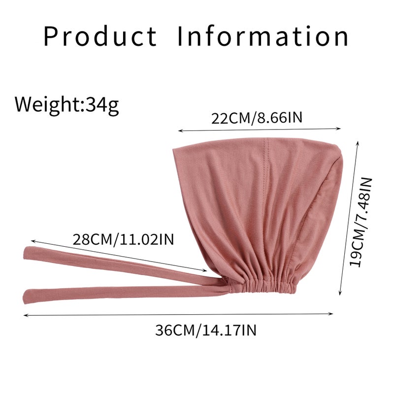 High-Quality Elastic Mercerized Cotton Lace-Up Base Cap, Solid Color, Adjustable, Breathable Turban Cap, Headwrap Cap - Image 5
