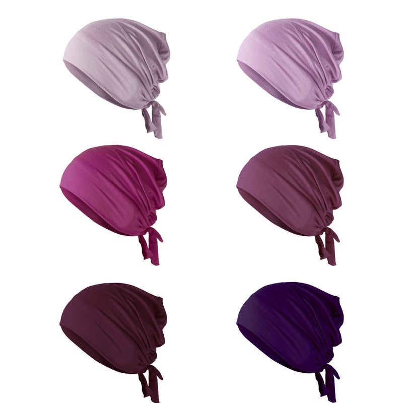 High-Quality Elastic Mercerized Cotton Lace-Up Base Cap, Solid Color, Adjustable, Breathable Turban Cap, Headwrap Cap - Image 4