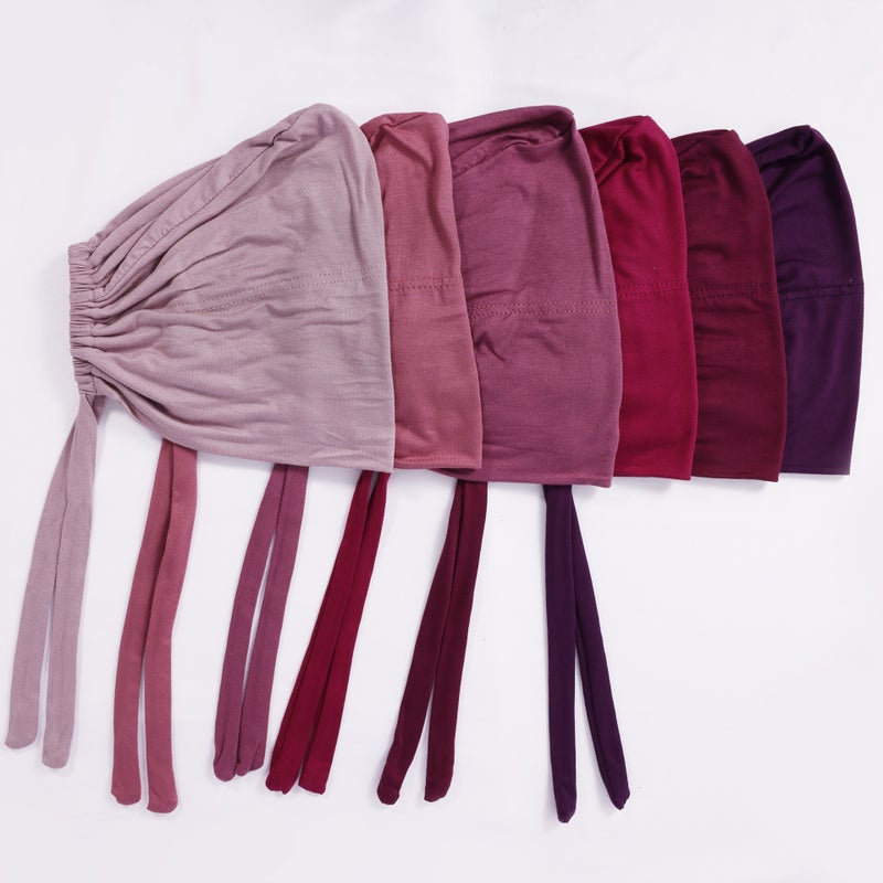 High-Quality Elastic Mercerized Cotton Lace-Up Base Cap, Solid Color, Adjustable, Breathable Turban Cap, Headwrap Cap - Image 3