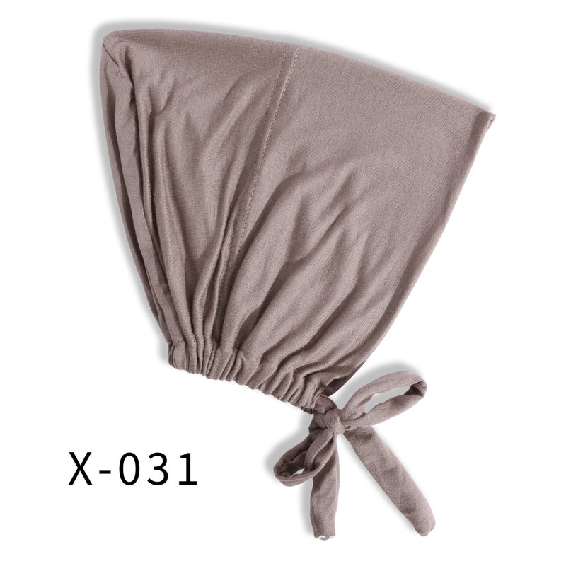 High-Quality Elastic Mercerized Cotton Lace-Up Base Cap, Solid Color, Adjustable, Breathable Turban Cap, Headwrap Cap - Image 1