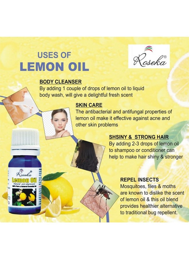 Roseka Combo Set of Rosemary & Lemon/Orange Essential Oil For Hair Reduce Acne Sun Burn Wrinkles toner Skin & face Lightening Relief From Stress & Anxiety Pack of 3 For Aromatherapy (30 ml) - Image 3