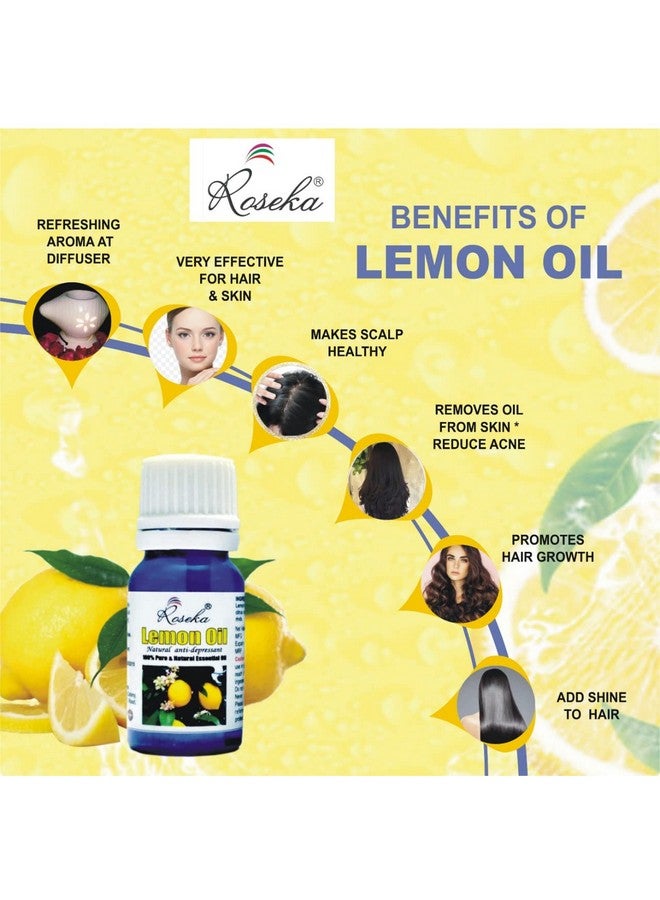 Roseka Combo Set of Rosemary & Lemon/Orange Essential Oil For Hair Reduce Acne Sun Burn Wrinkles toner Skin & face Lightening Relief From Stress & Anxiety Pack of 3 For Aromatherapy (30 ml) - Image 2