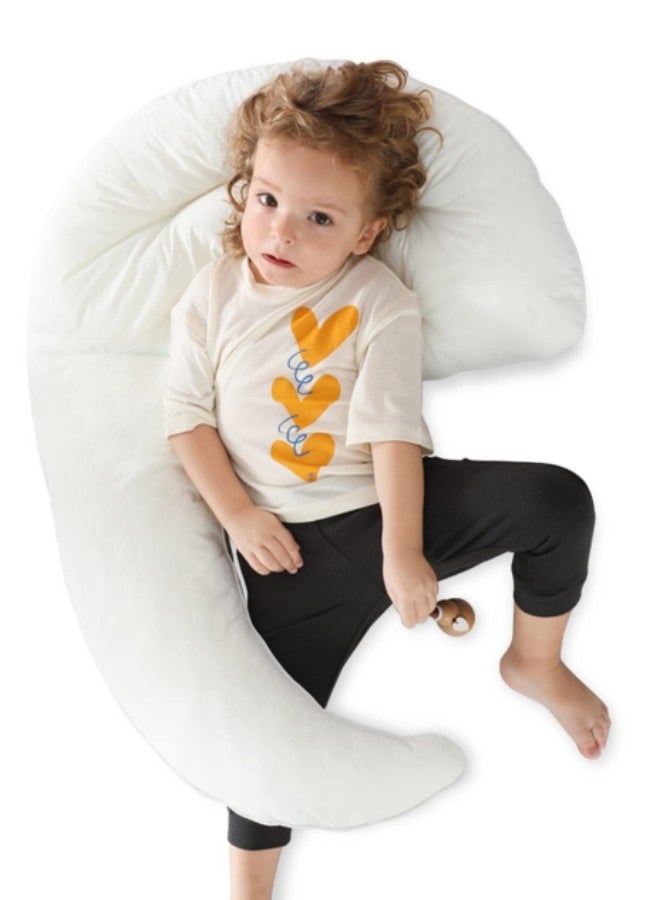 Curve Long Body Pillow for Toddler,34''x28'' Moon Shape Soft Child Hug Kids Sleep Pillow  - Image 1