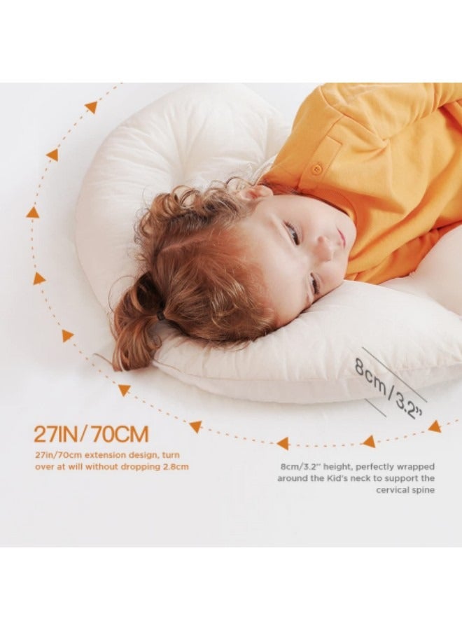 Curve Long Body Pillow for Toddler,34''x28'' Moon Shape Soft Child Hug Kids Sleep Pillow  - Image 3