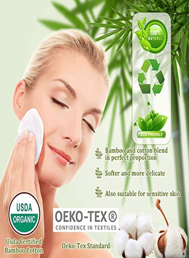 ProCIV Reusable Makeup Remover Cotton Pads 18 Pack Washable Organic Bamboo Remover Cotton Pads For All Skin Types & Toner With Laundry Bag, Eco Friendly Zero Waste Soft Cotton Pads For Christmas Gift - Image 5