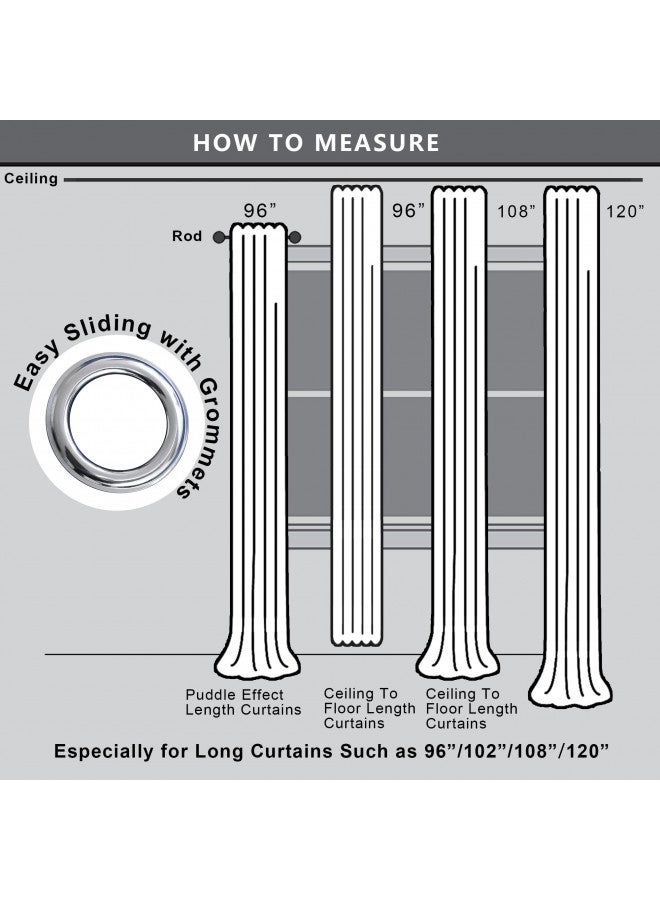 KOUFALL White Curtains 108 Inches Long for Living Room 2 Panels Set 60 Percent Blackout Thermal Insulated Energy Efficient Light Blocking Room Darkening Big Extra Wide 104 Inch Curtains for Bedroom Window - Image 4