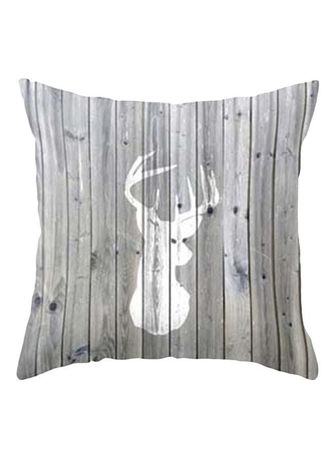 NIBEMINENT Geometric Striped Flower Throw Pillow Cover Grey/White 45x45centimeter 