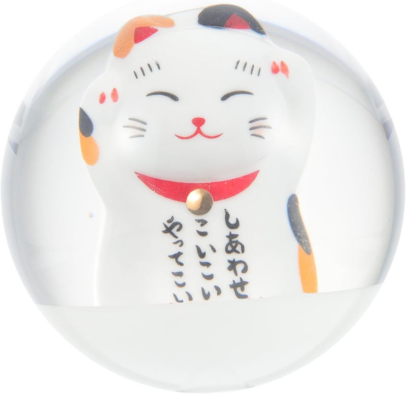 Car Shifts Knob Lucky Cat with 3 Adapters, Round Ball Gear Shifter Knob Compatible with Automatic and Manual Cars, Auto Interior Accessory for Vehicle Gear Lever - Image 1