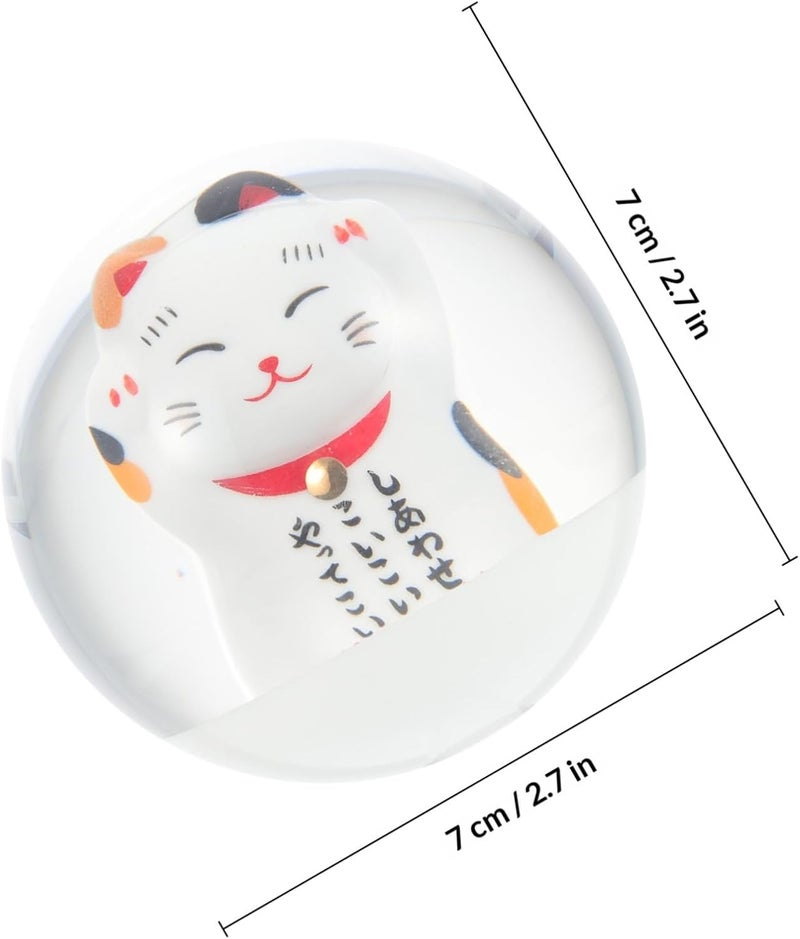 Car Shifts Knob Lucky Cat with 3 Adapters, Round Ball Gear Shifter Knob Compatible with Automatic and Manual Cars, Auto Interior Accessory for Vehicle Gear Lever - Image 2