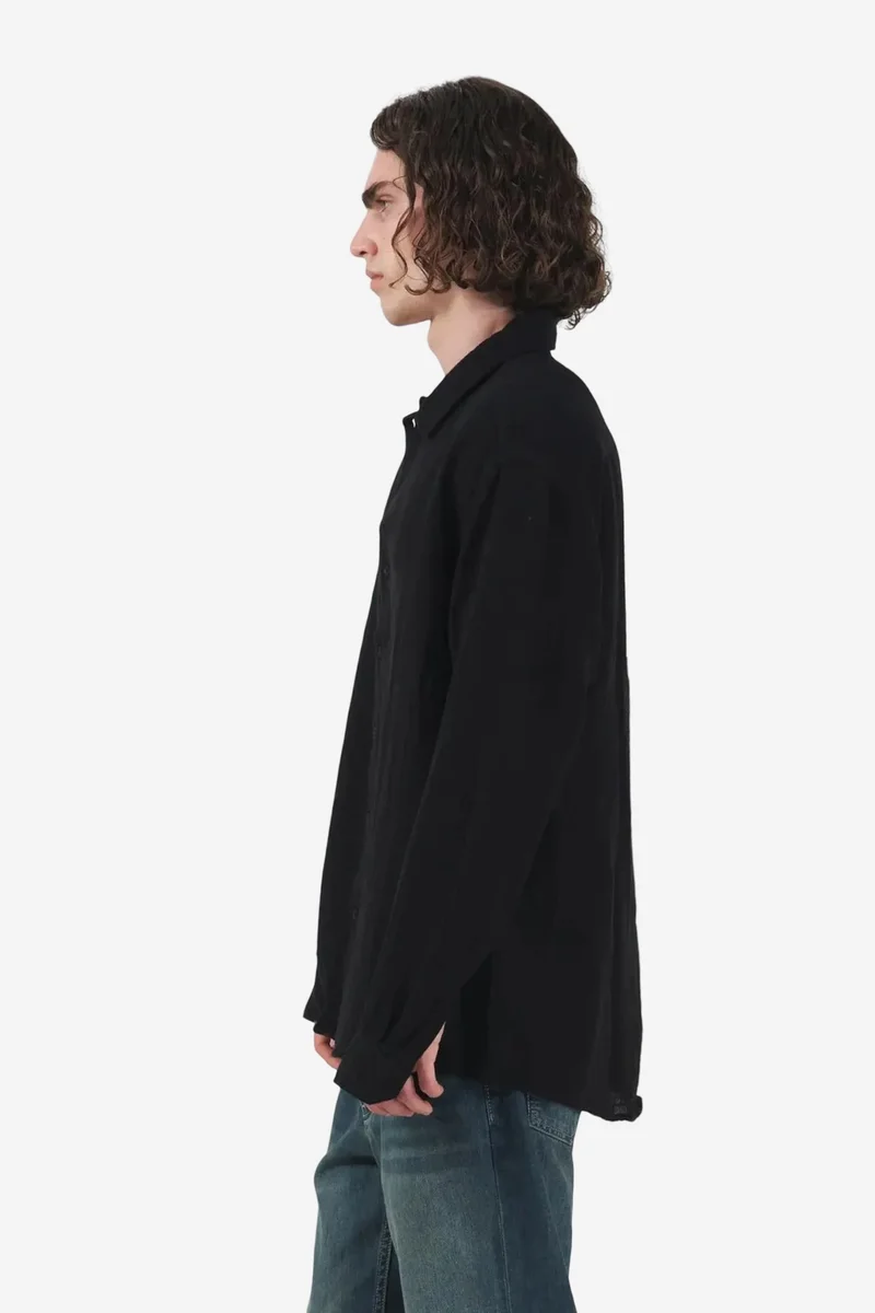 Giesto Black GIESTO Textured Long Sleeve Button Up Shirt for Men | Best Price UAE