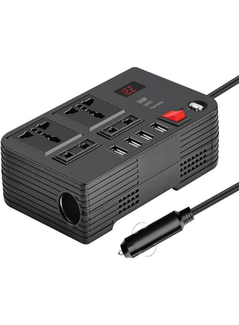 LC Power Adapter 300W Inverter Multi Socket USB Car Charger 12V to 220V Converter - Image 1