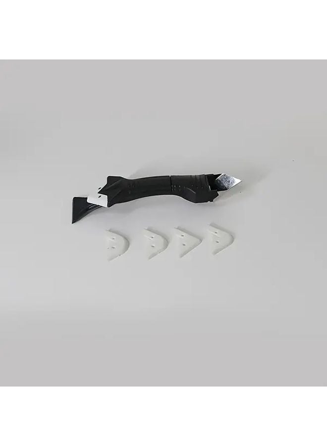 Black 3 in 1 Silicone Sealing Tool with Stainless Steel Head for Sealing Cleaning Scraping - Image 1