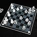 e5e10 1010 Glass Chess Set Frosted and Clear Pieces Felted Bottom for Adult and TeensGift for Game Education - Image 3