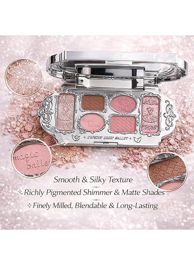 KAPEINE Warm Brown Eyeshadow Palette, 6Colors Eye Shades with 4 Matte + 2 Shimmer Blendable Makeup Palette Long Lasting Pink Neutral Eye Shadow for Women Daily, Party, other Occasions-#01 White Swan - Image 3