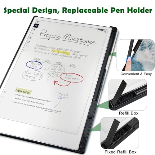 Aippdo Case for Remarkable Paper Pro Tablet 11.8" (Released in 2024), Hard Back Shell Protective Book Folio Cover with Built-in Pen Holder, with Auto Sleep/Wake Function. - Image 4