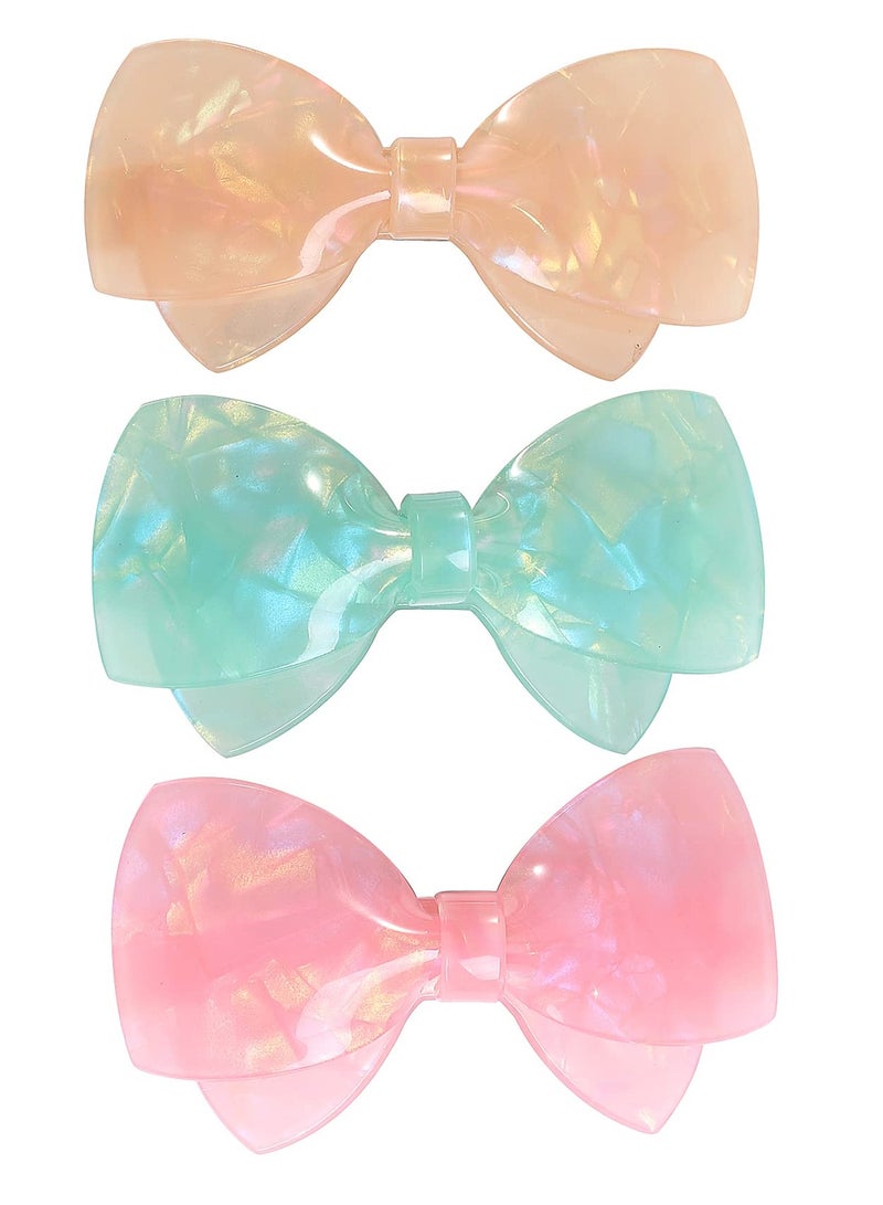 Excefore Bows Hair Clips Butterfly Barrettes Acrylic Resin Hairpins for Girls Fine Medium Thick Ladies hair Accessories - Image 1