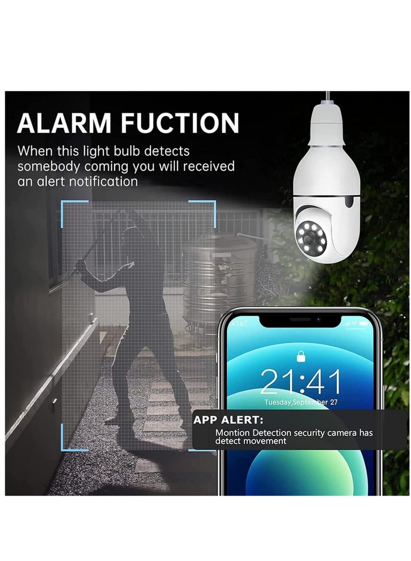 ELTRAZONE WiFi Light Bulb Camera 360 Degree Wireless Outdoor Security Camera Home Surveillance Cam with 1080P Color Night Vision Human Motion Detection(4-PCS)  - Image 5