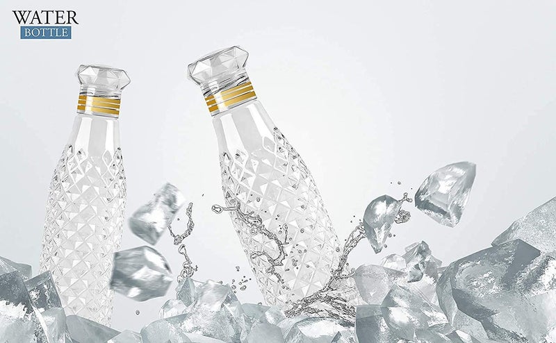 SHOPECOM Pack Of 6 Crystal Clear Plastic Fridge Water Bottle Set of 6 1 litre Ideal for Restaurant Kitchen Home Office Sports School Travelling DIAMOND BOTTLE - Image 4