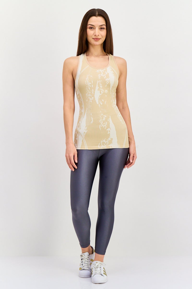 Tahari تي شيرت تدريب رياضي للنساء من تاهاري، بيج - Image 4