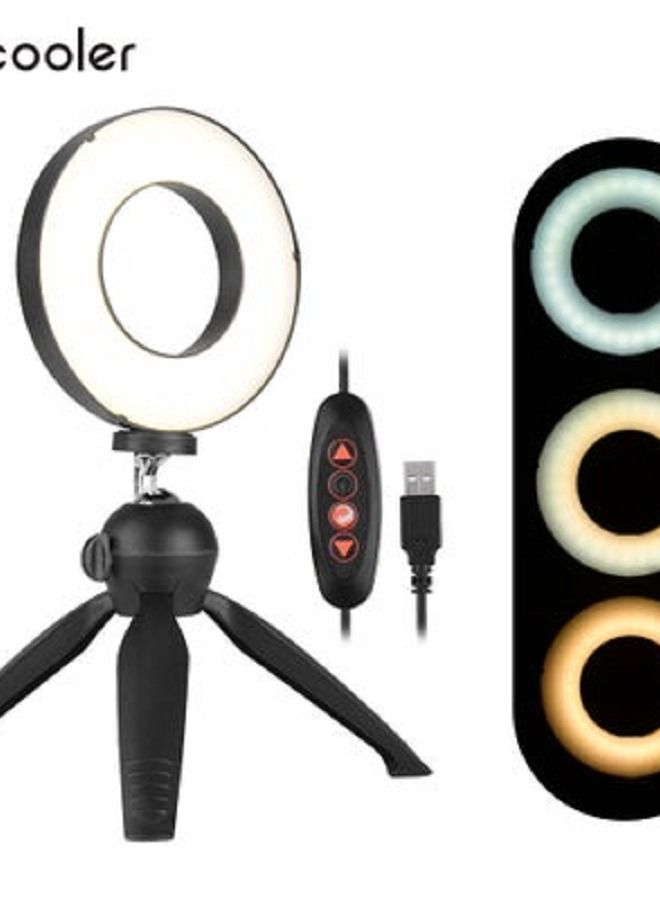 4.6" 3 Lighting Modes Dimmable Mini LED Ring Light Kit Black/White - Image 1