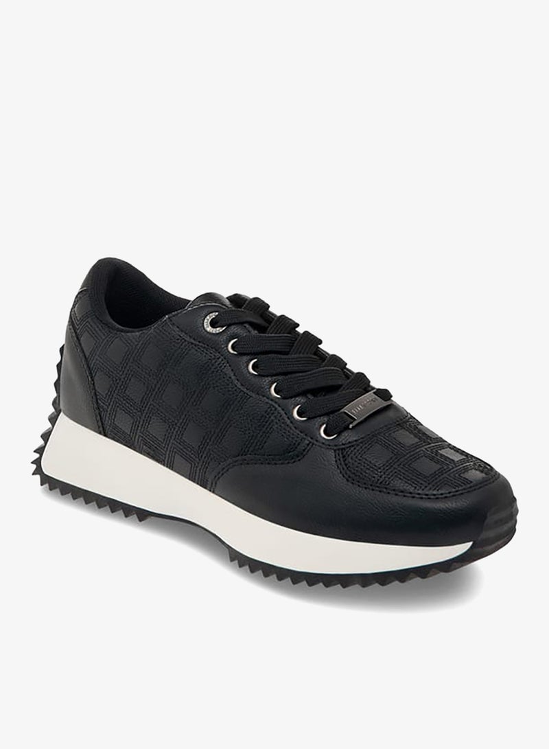 ELLE Women's Textured Sneakers with Lace-Up Closure - Image 3