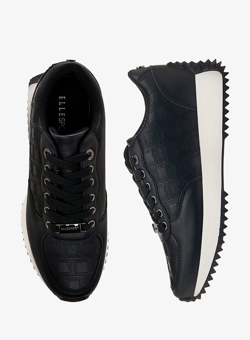 ELLE Women's Textured Sneakers with Lace-Up Closure - Image 2