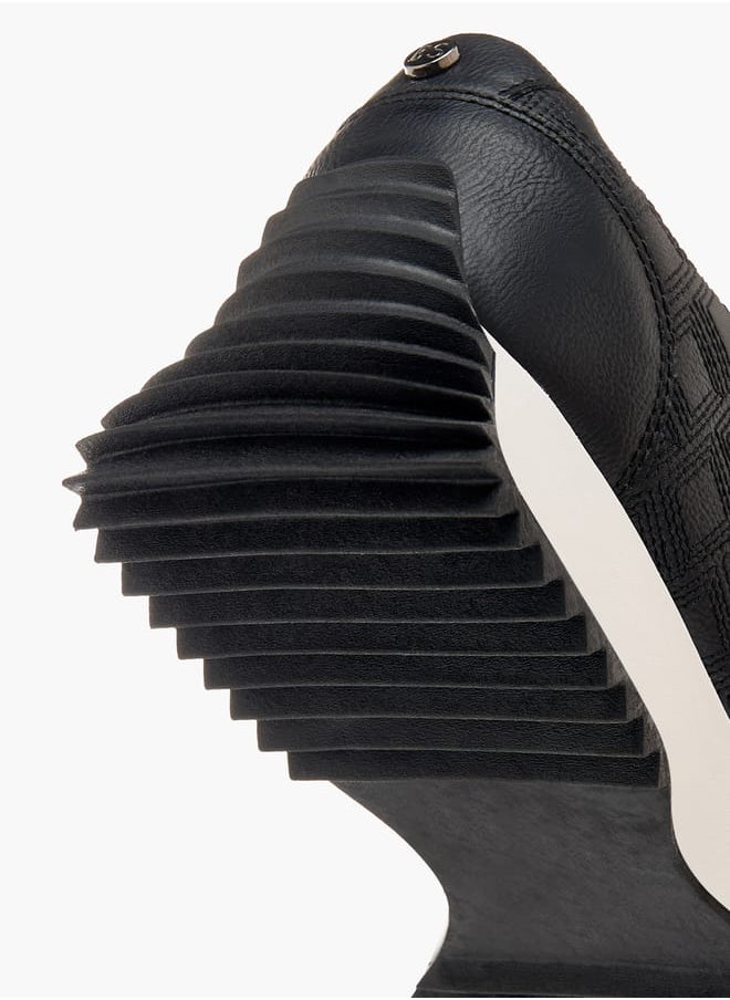 ELLE Women's Textured Sneakers with Lace-Up Closure  - Image 5