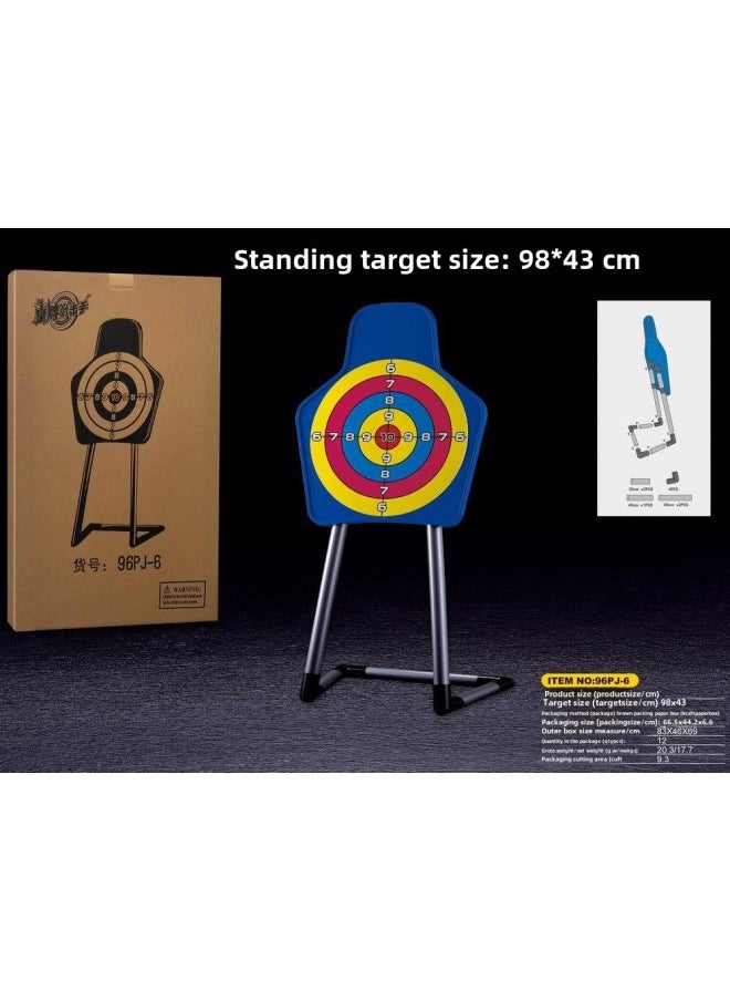 Huangpai Shooter Children's Sucker Bow And Arrow Outdoor Scenic Spot Stall Park Archery Shooting Toy Inversion Bow Set-Color:Small Vertical Target (98*43cm)  - Image 1