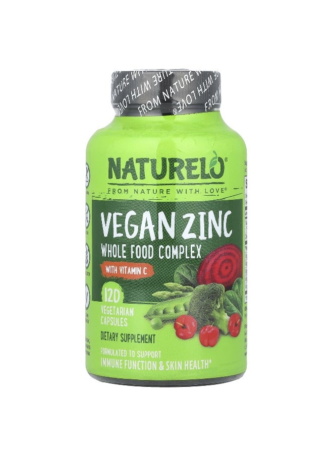 NATURELO NATURELO, Vegan Zinc With Vitamin C, 120 Vegetarian Capsules  - Image 1
