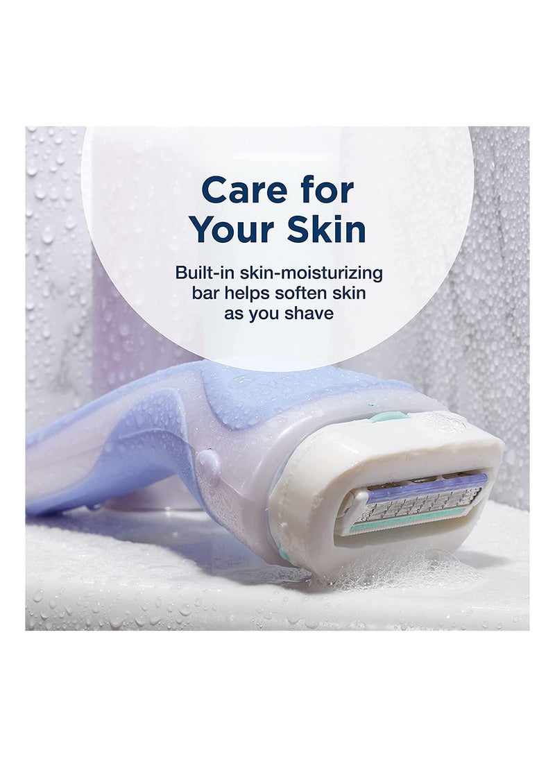 شيك مجموعة شيفك إنتويشن للتغذية النقية، لا حاجة لهلام الحلاقة، مريحة ومرطبة للنساء مع زبدة الكاكاو العضوية، شفرات واحدة، خرطوشتان - Image 2