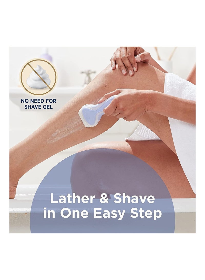 شيك مجموعة شيفك إنتويشن للتغذية النقية، لا حاجة لهلام الحلاقة، مريحة ومرطبة للنساء مع زبدة الكاكاو العضوية، شفرات واحدة، خرطوشتان - Image 5