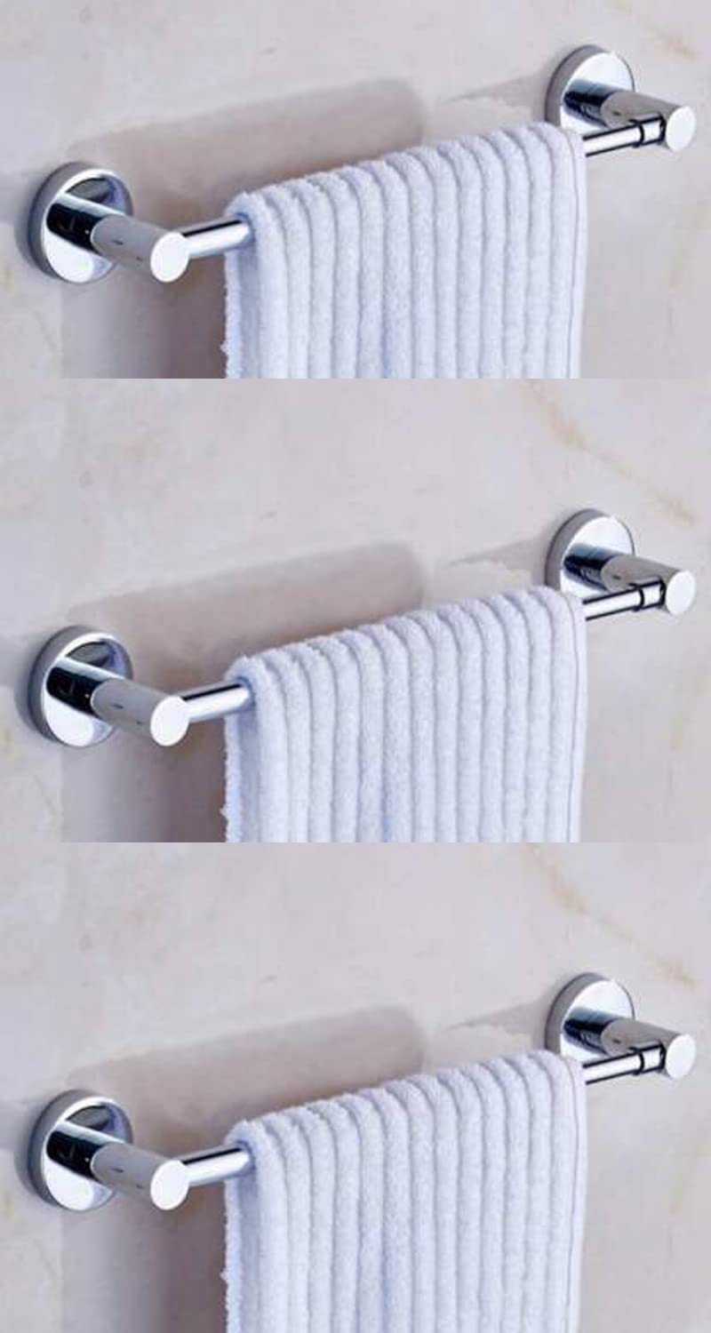 iSTAR 12 INCH Stainless Steel Towel Bar Bathroom Towel Rod Holder Wall Mounted Hand Towel Rail for Kitchen and Washroom (Pack of 3) - Image 1