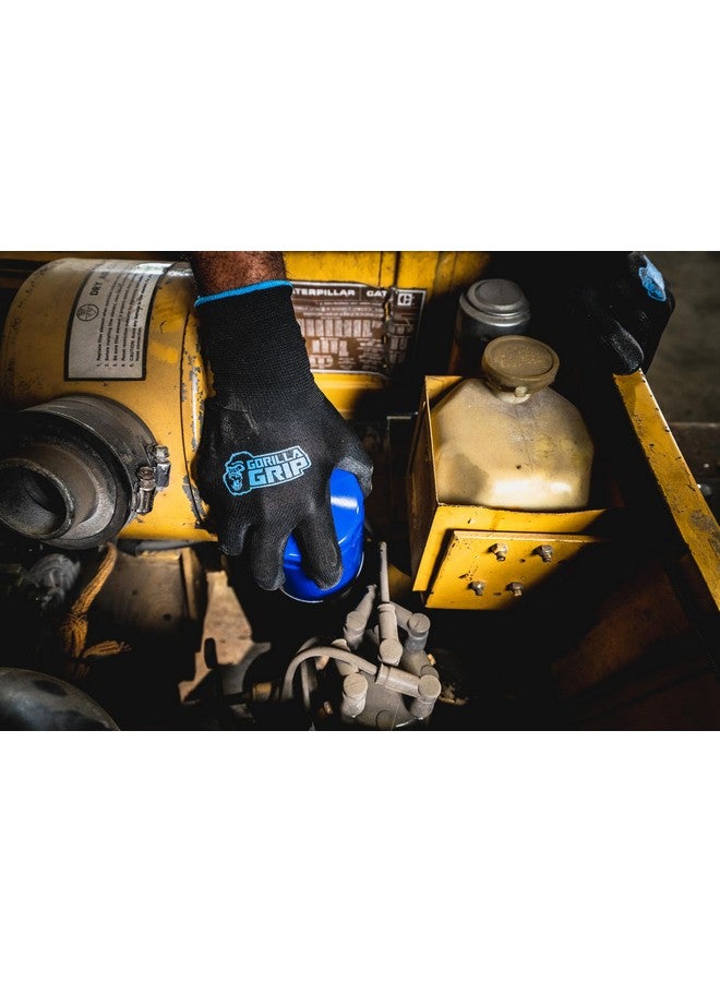 grease monkey Gorilla Grip Gloves, Max Grip, All Purpose Work Gloves, Slip Resistant, Nylon Shell, Large, 10 Pairs - Image 3