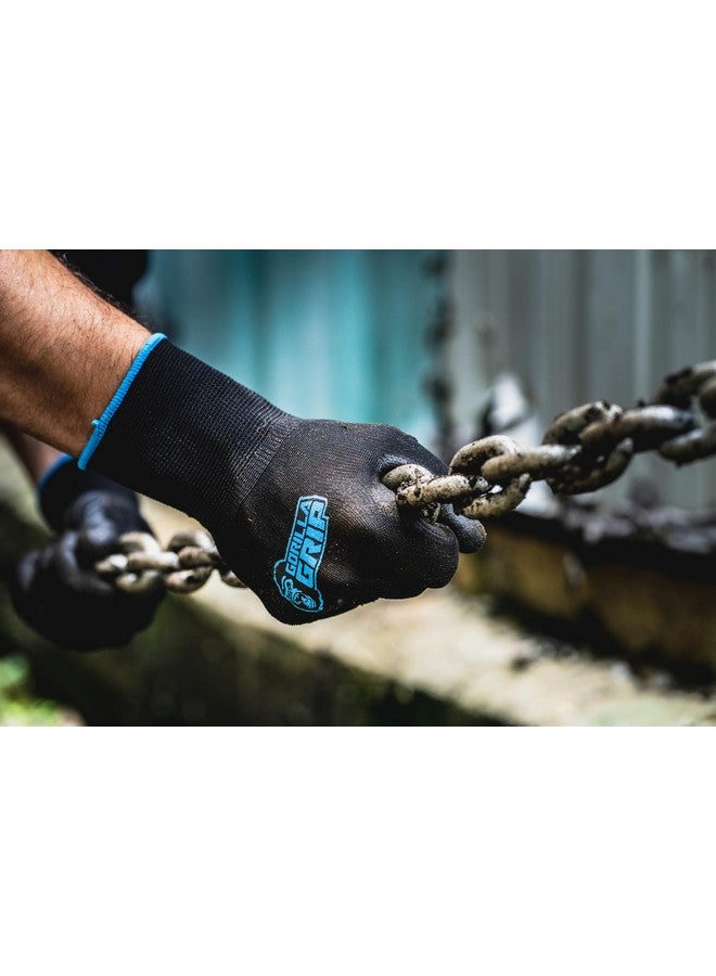 grease monkey Gorilla Grip Gloves, Max Grip, All Purpose Work Gloves, Slip Resistant, Nylon Shell, Large, 10 Pairs - Image 2