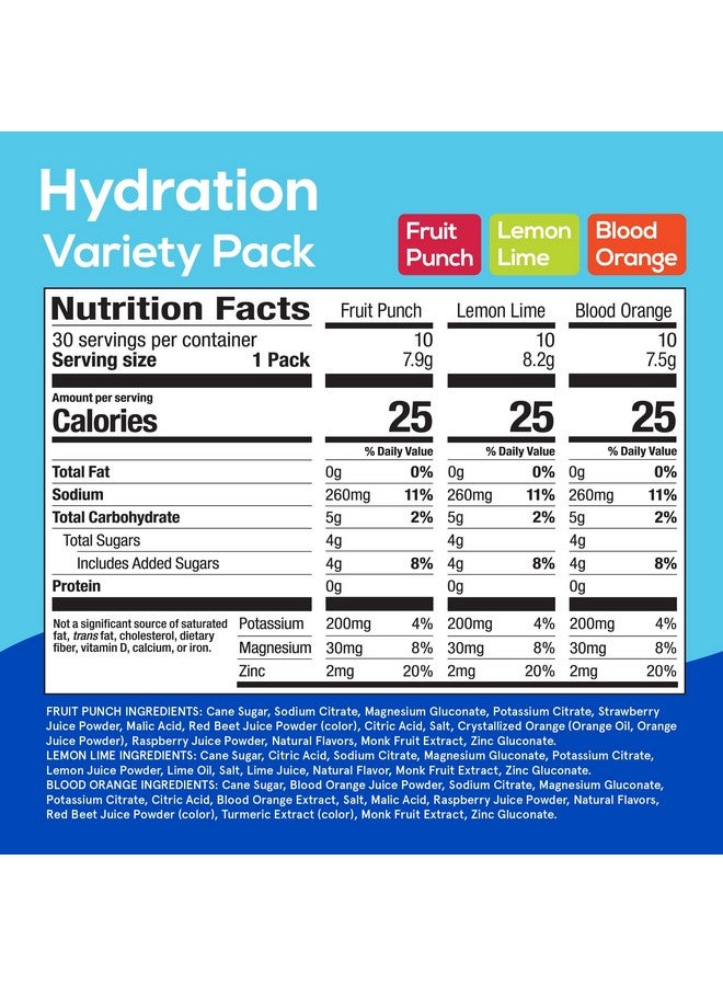 Hydrant Hydrate 30 Stick Packs Electrolyte Powder Rapid Hydration Mix Hydration Powder Packets Drink Mix Helps Rehydrate Better Than Water (Variety Pack 30 Pack) - Image 3