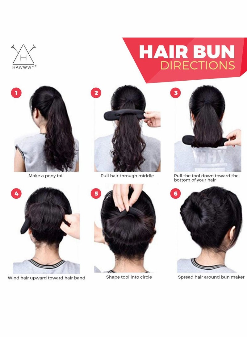 Excefore Hair Bun Maker, 4 PCs Beige Blonde Magic Maker Foam Sponge Buns Shaper Accessories Strong Flexible Reusable Twister for Updos, Ballet Buns, French Twist, Waves - Image 4