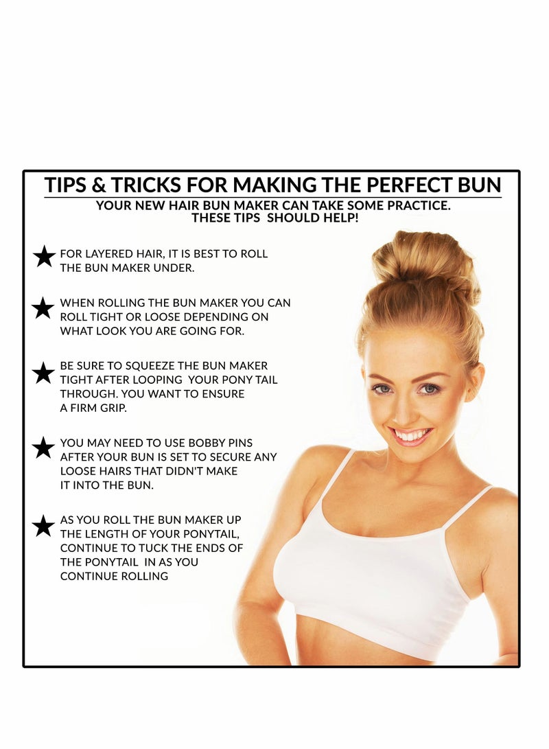 Excefore Hair Bun Maker, 4 PCs Beige Blonde Magic Maker Foam Sponge Buns Shaper Accessories Strong Flexible Reusable Twister for Updos, Ballet Buns, French Twist, Waves - Image 5