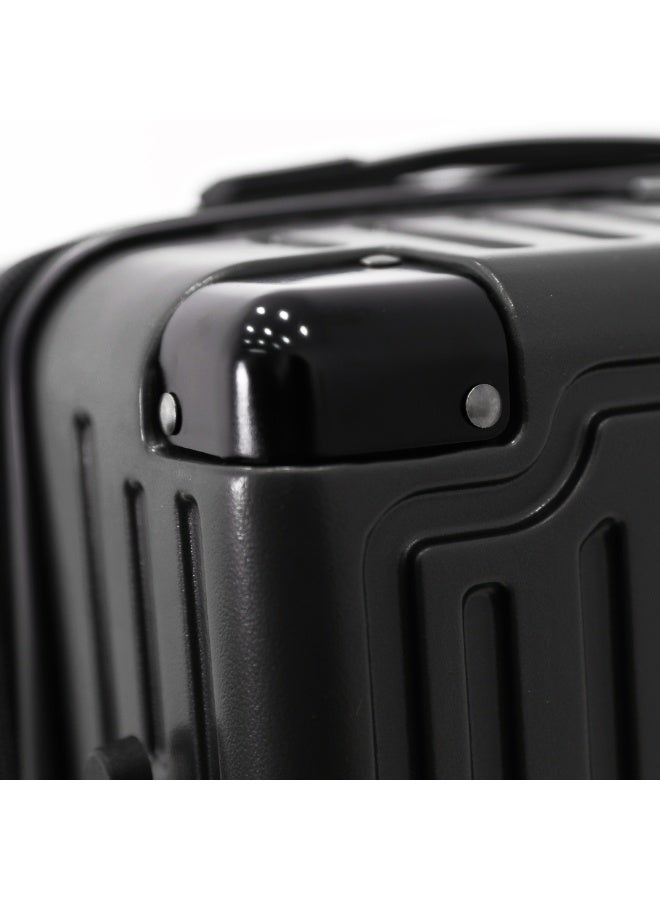 GIORDANO 28 Inch Hard Shell Checked Luggage Suitcase with TSA Lock, Foldable Cup Holder, 360° Double Spinner Wheels, Lightweight Travel Trolley, Black - Image 4