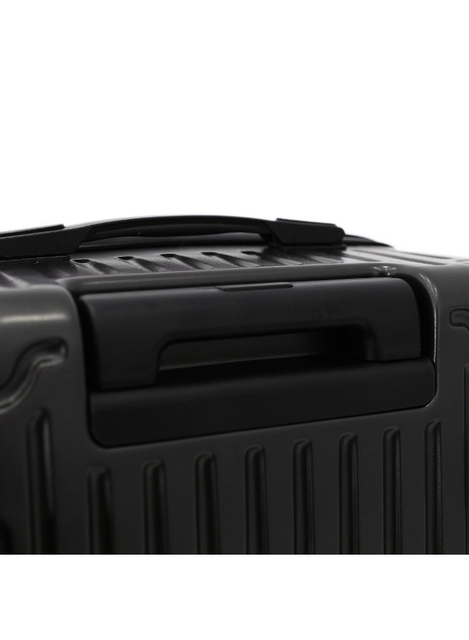 GIORDANO 28 Inch Hard Shell Checked Luggage Suitcase with TSA Lock, Foldable Cup Holder, 360° Double Spinner Wheels, Lightweight Travel Trolley, Black - Image 2