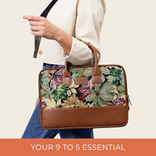 HAMELIN Theo Sleek Laptop Messenger Bag | Detachable & Adjustable Strap|Vegan Leather Zip Closure & Slip Pockets Storage for 13 to 14 Inch Laptops or MacBook|Stylish Office Bags for Men & Women|Floret - Image 5