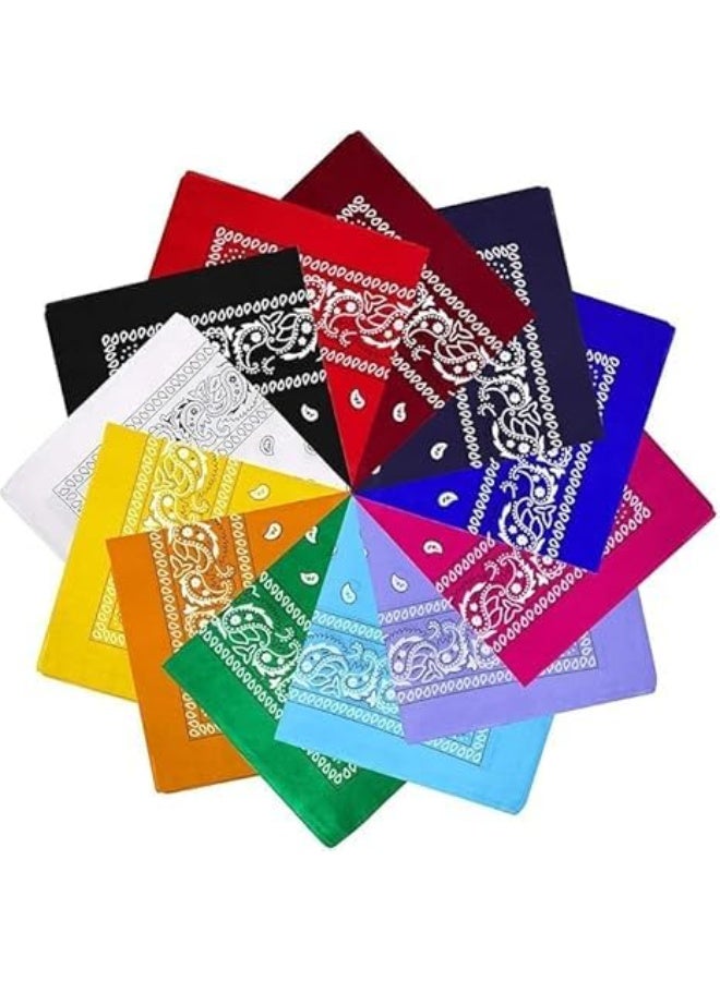 Unisex Bandana Set of 2, Soft Cotton Head & Neck Scarf, Face Cover, Wrist Wrap, Handkerchief for Daily Use (Black & White) - Image 5