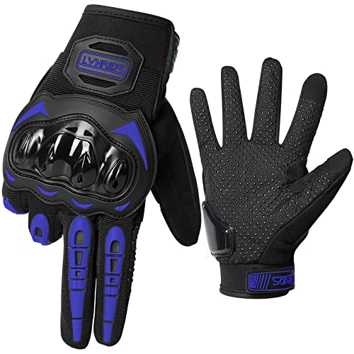LVNRIDS Motorcycle Gloves for Men Full Finger Touchscreen Racing Motorbike Airsoft Tactical Gloves for BMX ATV MTB Riding Racing Cycling Blue - Image 1