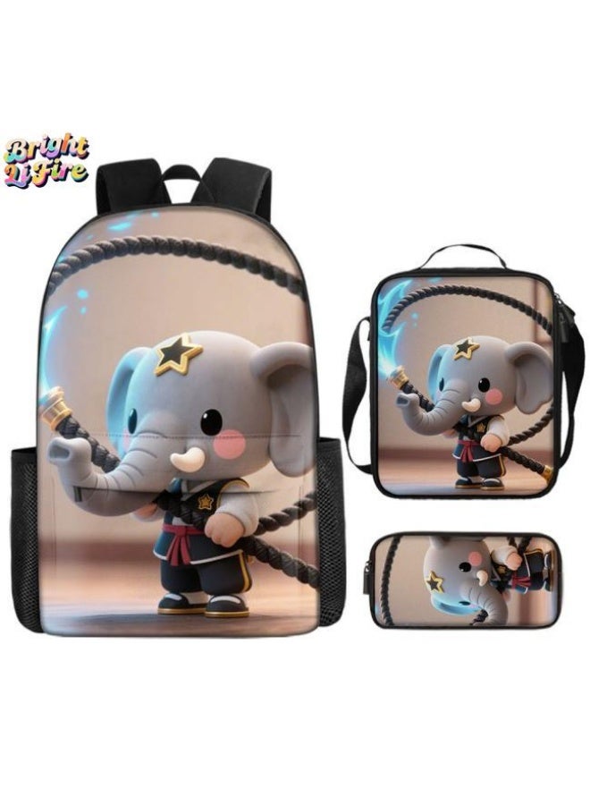 Bright Li Fire Fashion is unlimited! Cartoon bag three-piece set, suitable for a variety of scenes for students and teenagers (available for students, children, friends on outings, mountain climbing, schooling, etc.) - 90 - Image 1