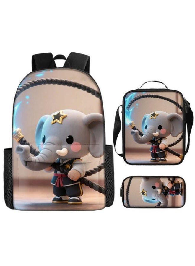 Bright Li Fire Fashion is unlimited! Cartoon bag three-piece set, suitable for a variety of scenes for students and teenagers (available for students, children, friends on outings, mountain climbing, schooling, etc.) - 90 - Image 2