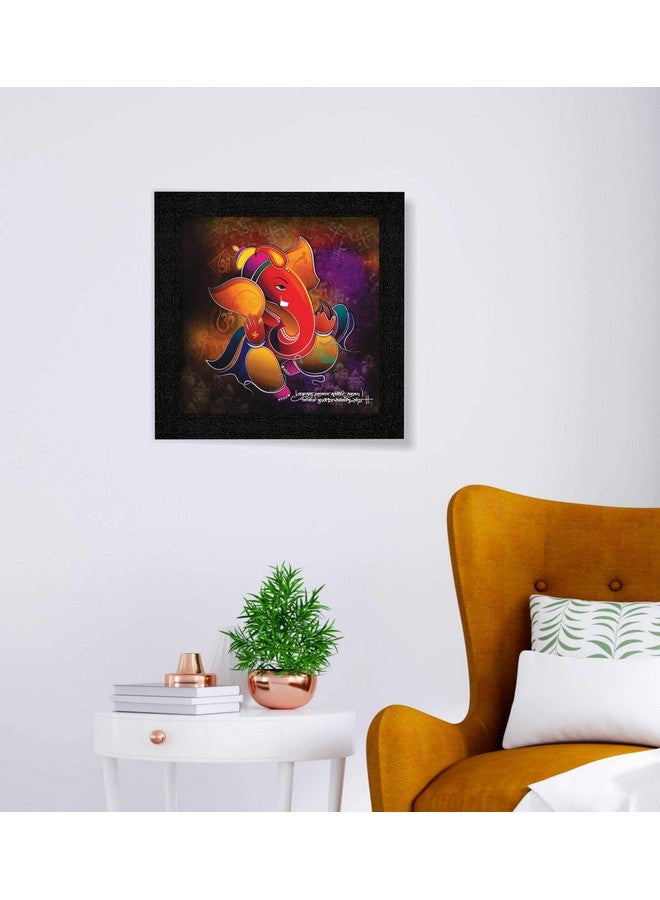 SAF Paintings 'Ganesha' Painting (Wood, 12 Inch X 12 Inch, Special Effect Textured, Sao97)  - Image 2
